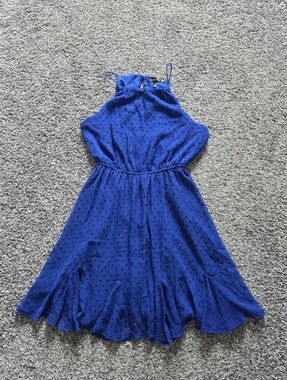 Crystal Doll Halter Neck Dress Royal Blue Medium